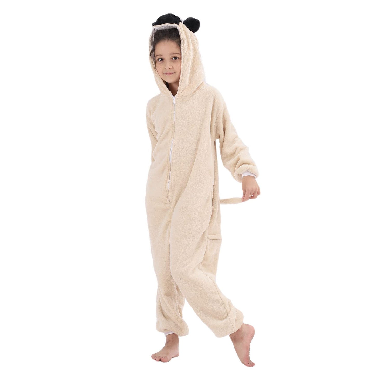 Flannel Dog Costume Cosplay Halloween Animal Onesie for Kids Adults