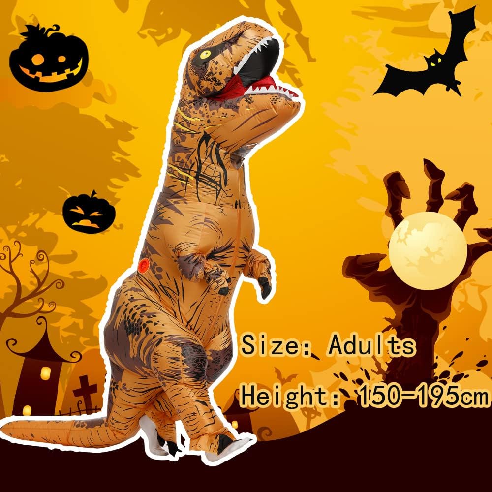 Indimization Inflatable Dinosaur Costume Adult Blow up T-rex Costumes Inflatable Dino Suit Halloween Costumes Party Fancy Dress for Adult