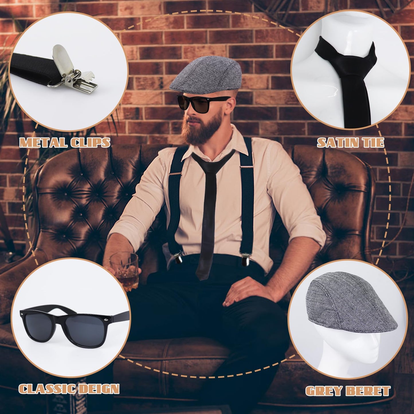 Roaring 20s Men's Accessories - Adults 1920s Gangster Costume