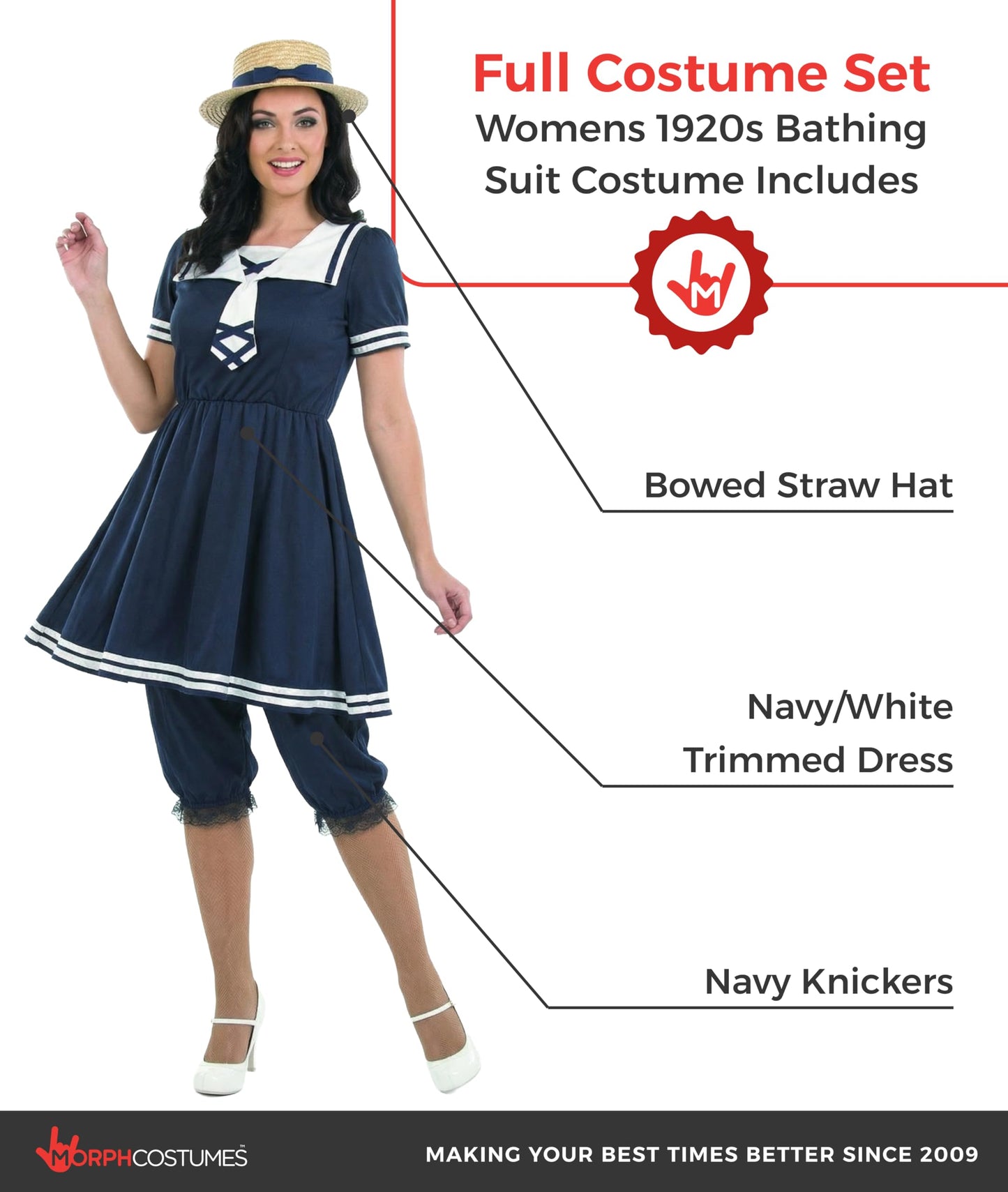 Fun Shack Victorian Dress Old Time Bathing Suit Women, Victorian Costume Women, Women's Fancy Dress Costume Small