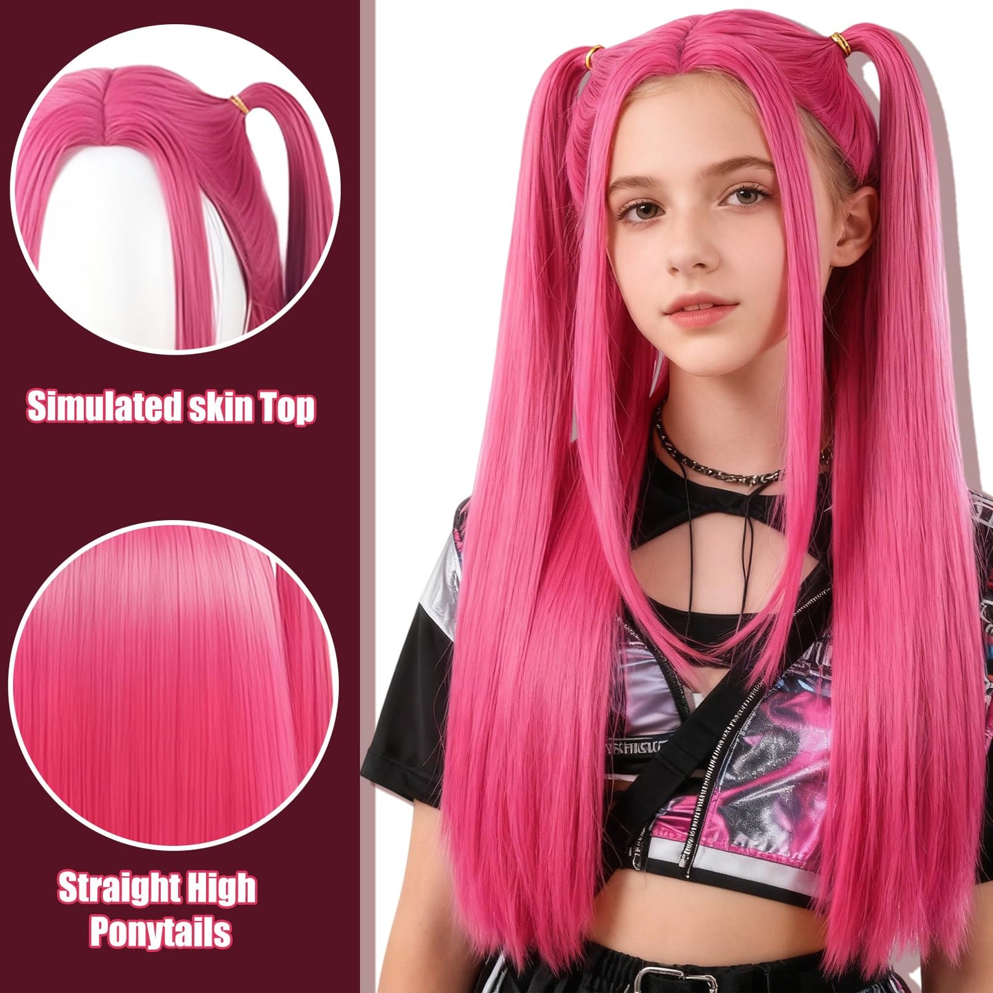 M-irass Wig - Rose Red Wig - Long Braided Wig - Braiding Hair