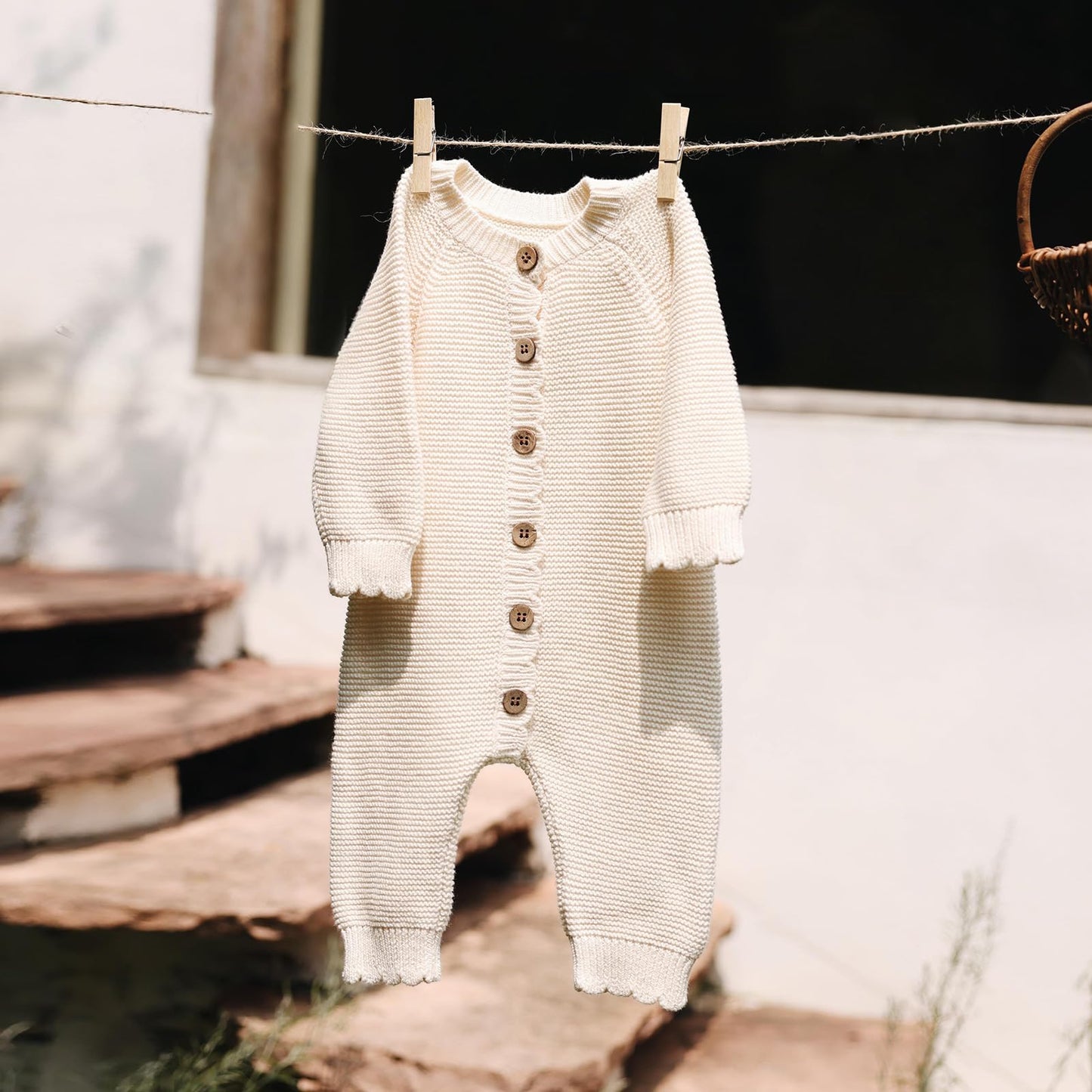 Avibae Knitted Baby Romper Cotton Long Sleeve Outfit for Newborn Infant Boys Girls Babygrow