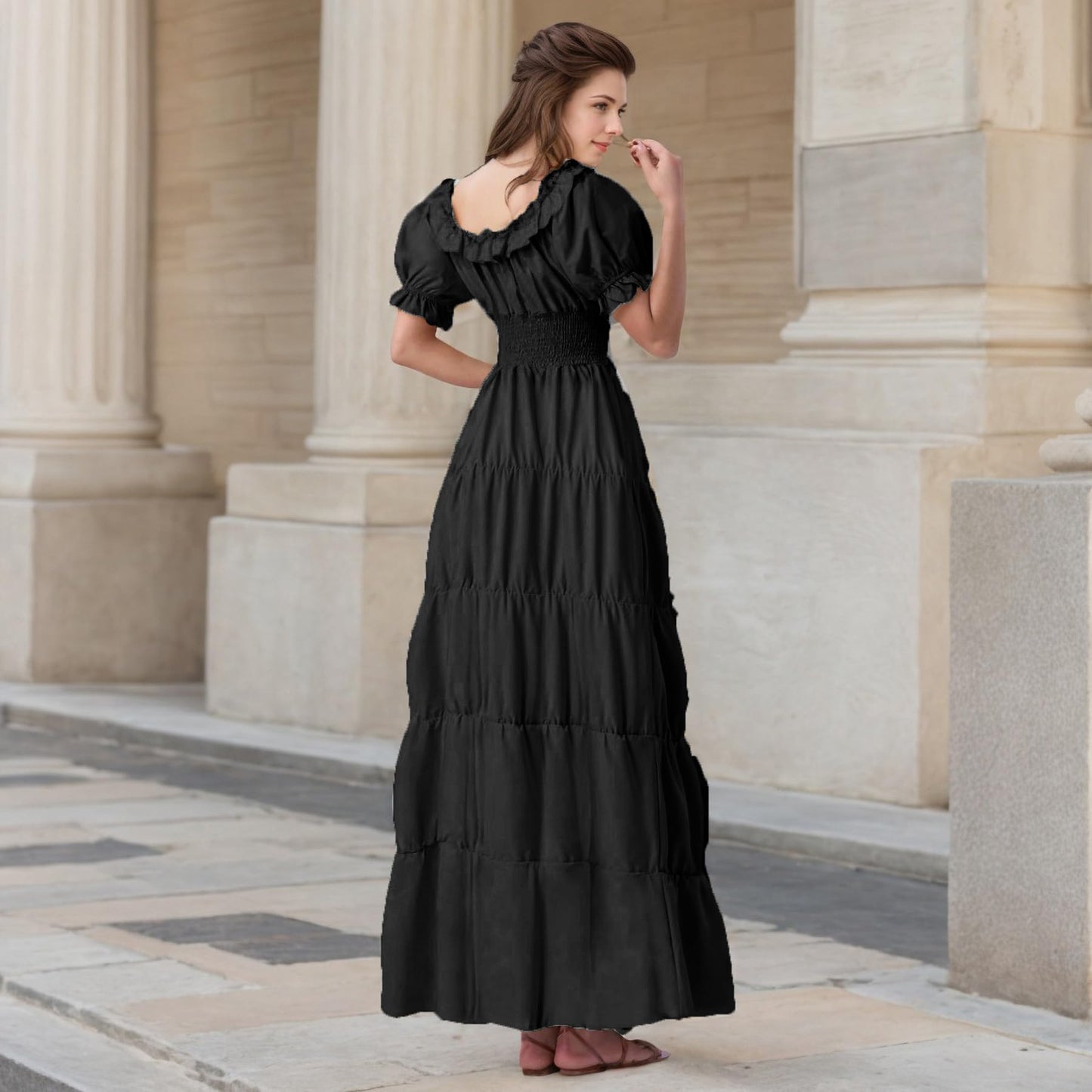 Women Renaissance Dress Pirate Peasant Wench Irish Costume Medieval Halloween Outfit