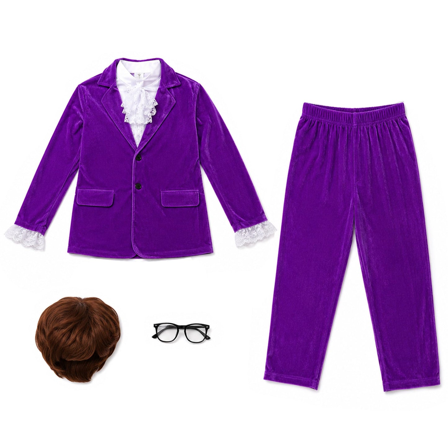 Fun Shack Groovy Costume Men, Including Wig Glasses and Suit, Spy Costumes, Mens Fancy Dress Costume Medium