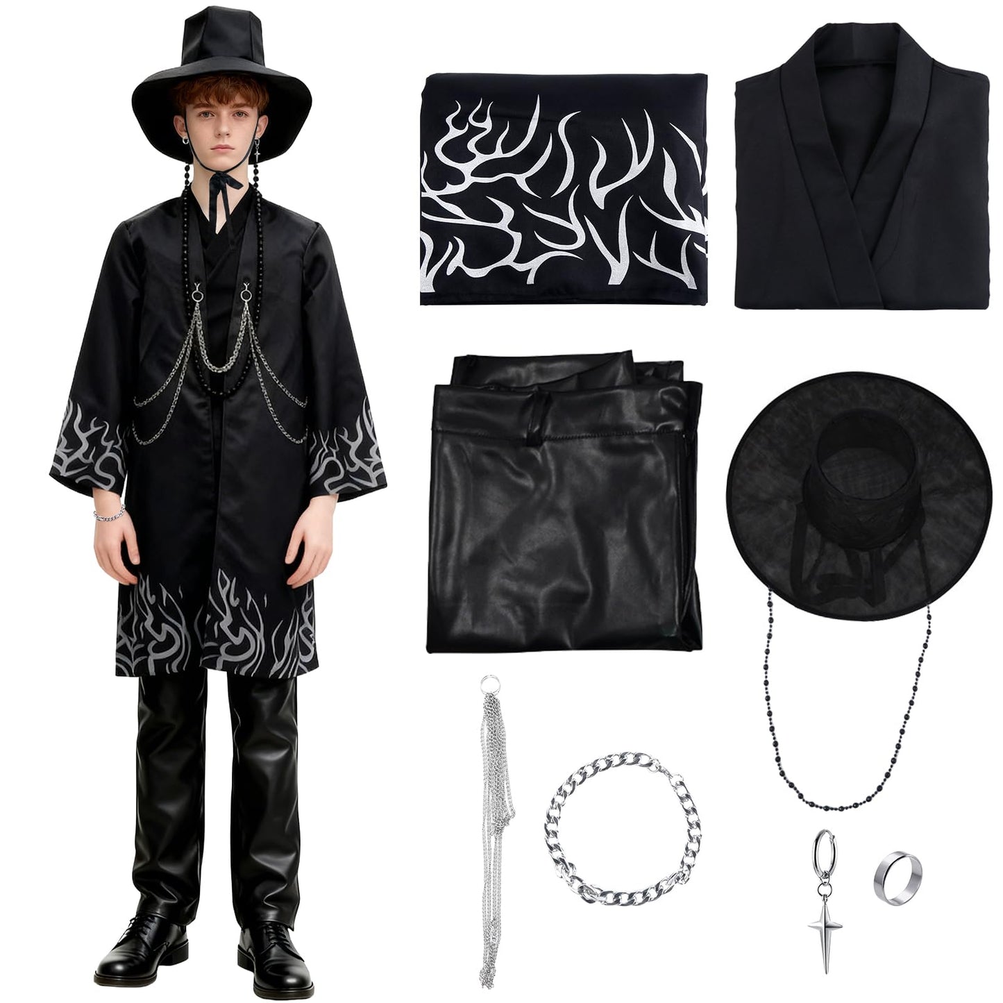 Jinu Costume Setfor Kid Teen - Anime Movie Pop Black Demon Costume