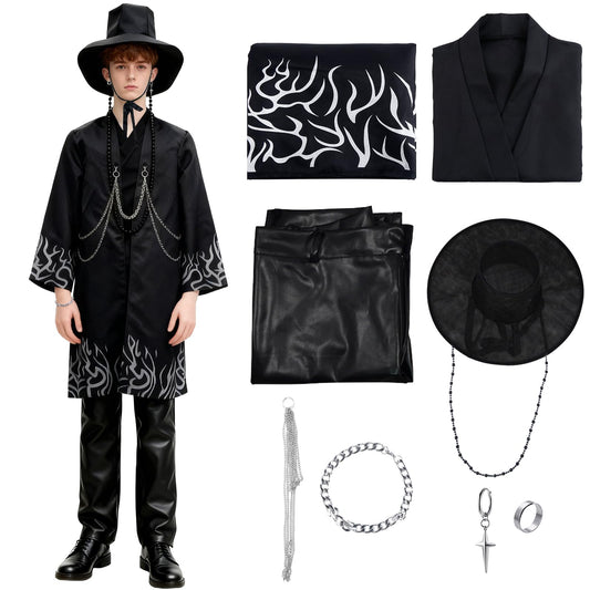 Jinu Costume Setfor Kid Teen - Anime Movie Pop Black Demon Costume