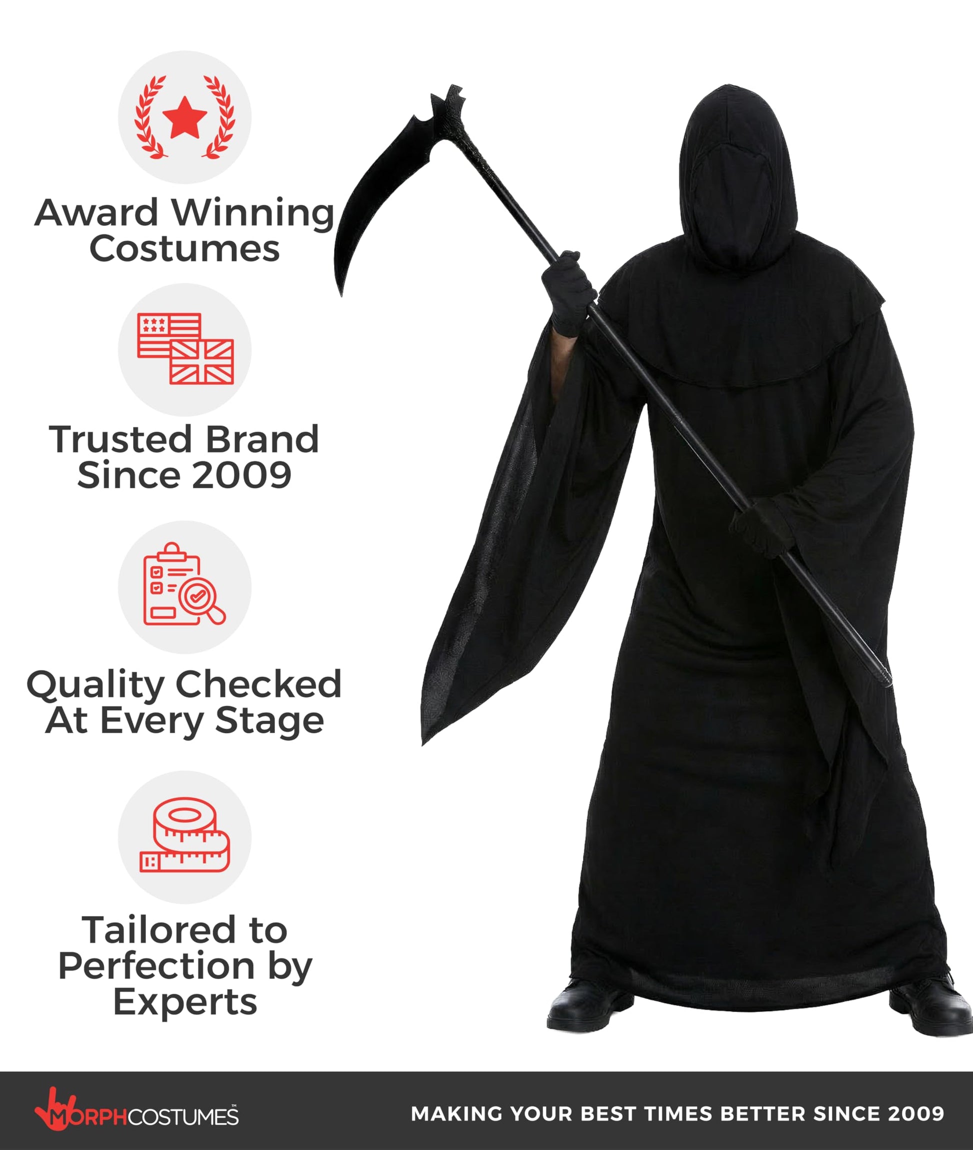 Grim Reaper Costume Adult - Grim Reaper Mens Costume - Mens (image 6)