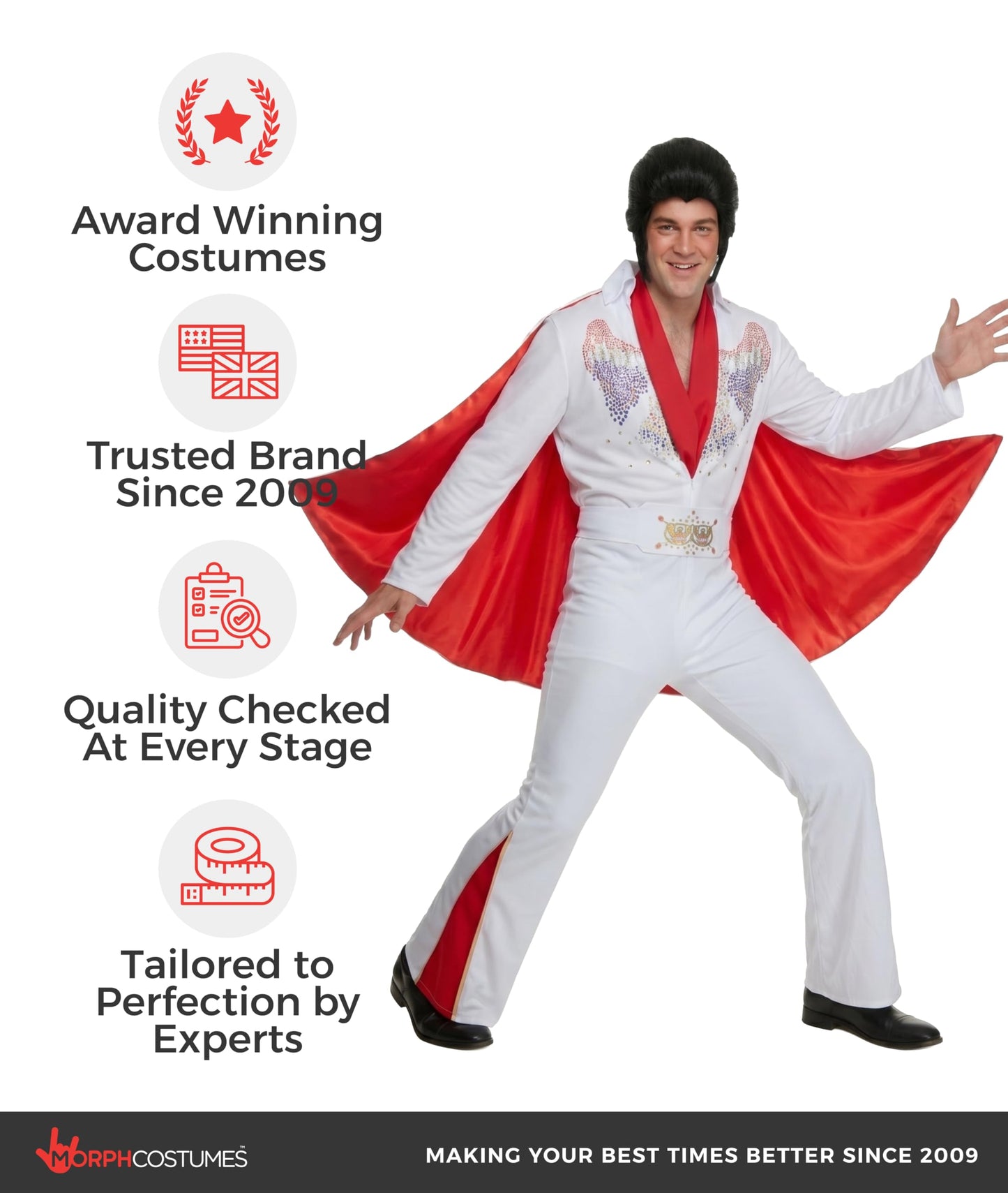 Morph Las Vegas Fancy Dress Men, Mens Disco Jumpsuit, 70s Fancy Dress Mens, Halloween Costumes Men, Large