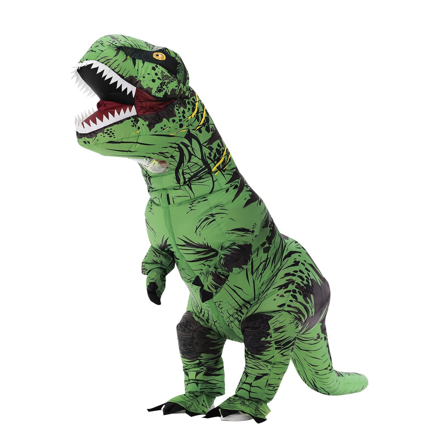 Poptrend Inflatable Dinosaur Costume for Adult Kids, T-Rex Dinosaur Costumes Funny Halloween Dinosaur Costume Party Cosplay Fancy Dress Men Women Party (Green Teenagers)