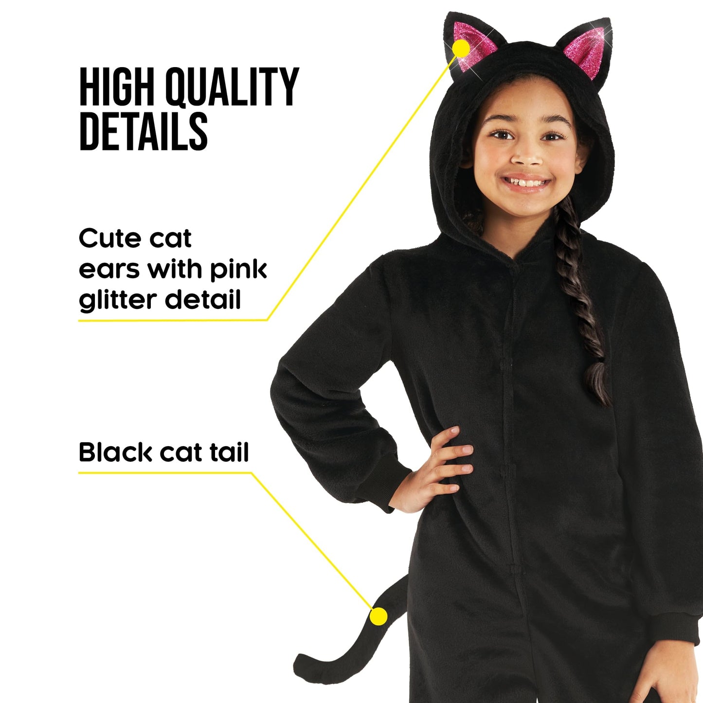 Morph Plush Black Cat Costumes For Kids Cat Costume, Girls Halloween Costumes For Kids, Halloween Costume For Girls XL