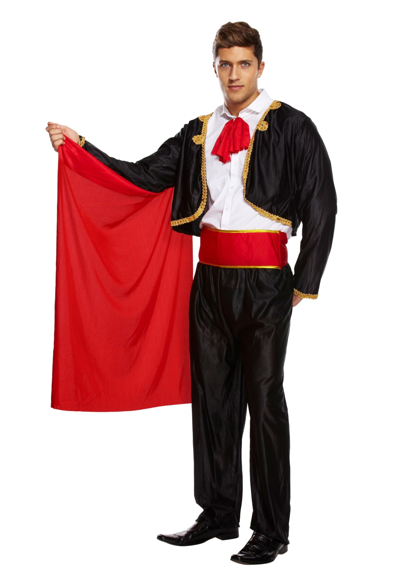 HENBRANDT Adult Men's Matador Deluxe Fancy Dress Costume - Spanish Traje de Luces Bullfighter Outfit with Red Cape, Traditional Cultural Costume One Size Fits Most