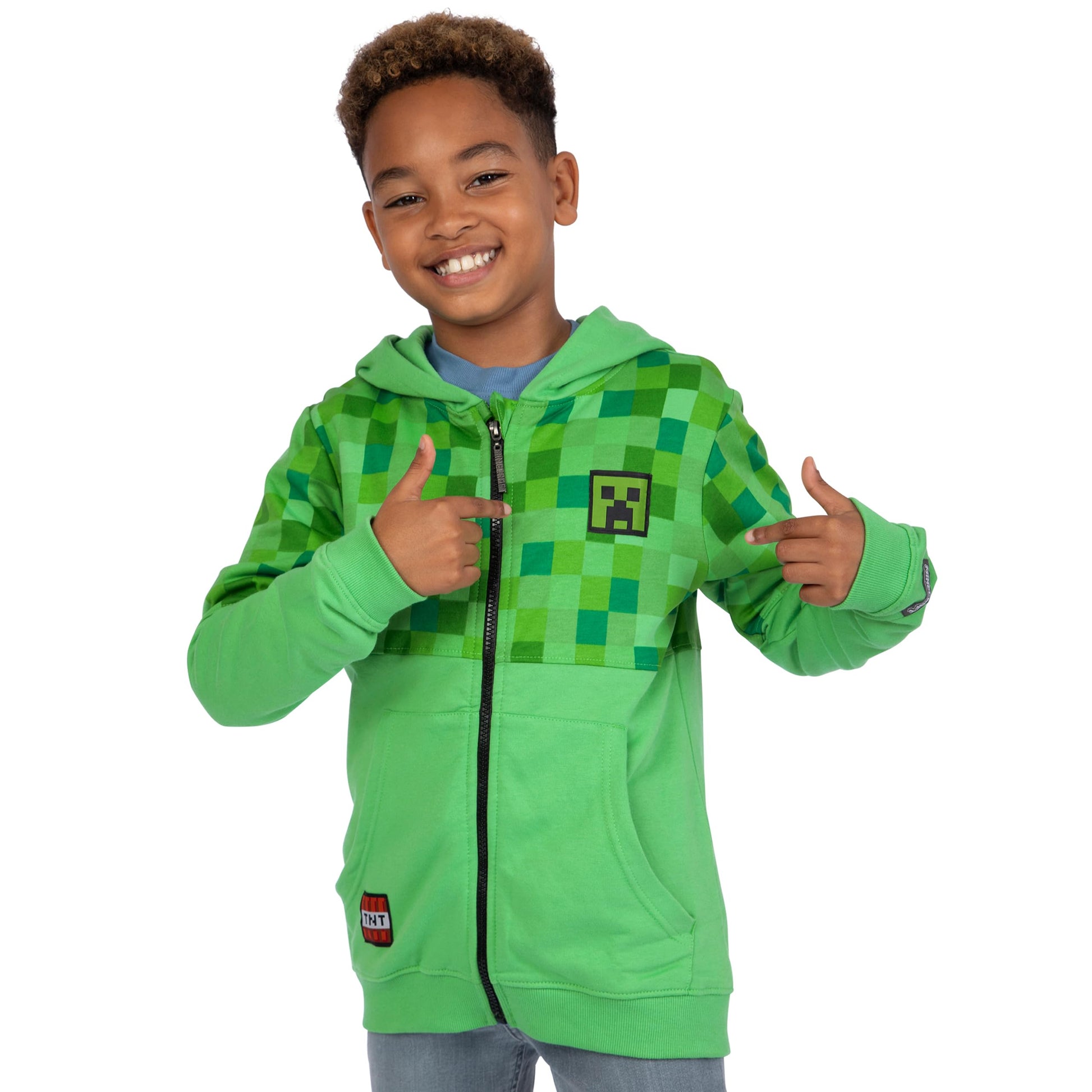 Hoodie - Gaming Hoodie - Boys Zip Up Hoodie - Boys' Hoodies - Green (image 3)