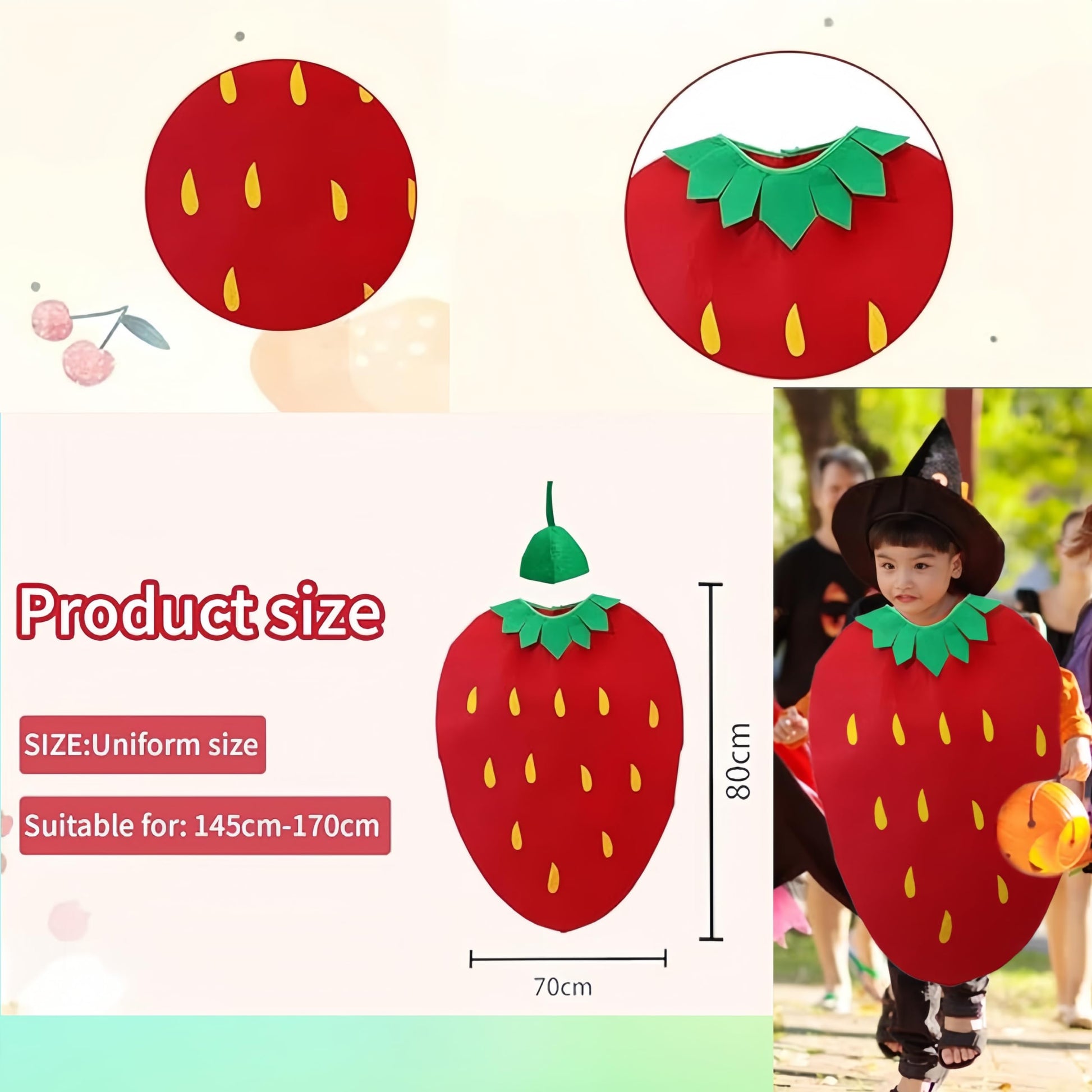 Adult Strawberry Costume Set - Hilarious Red Fruit Cosplay Outfit (image 2)