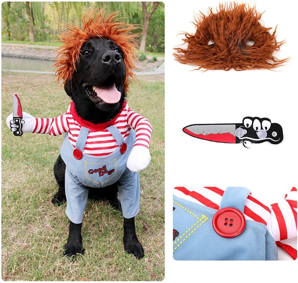 Awful Cat Cosplay Halloween Suit Clothes - Funny Deadly Doll Pet