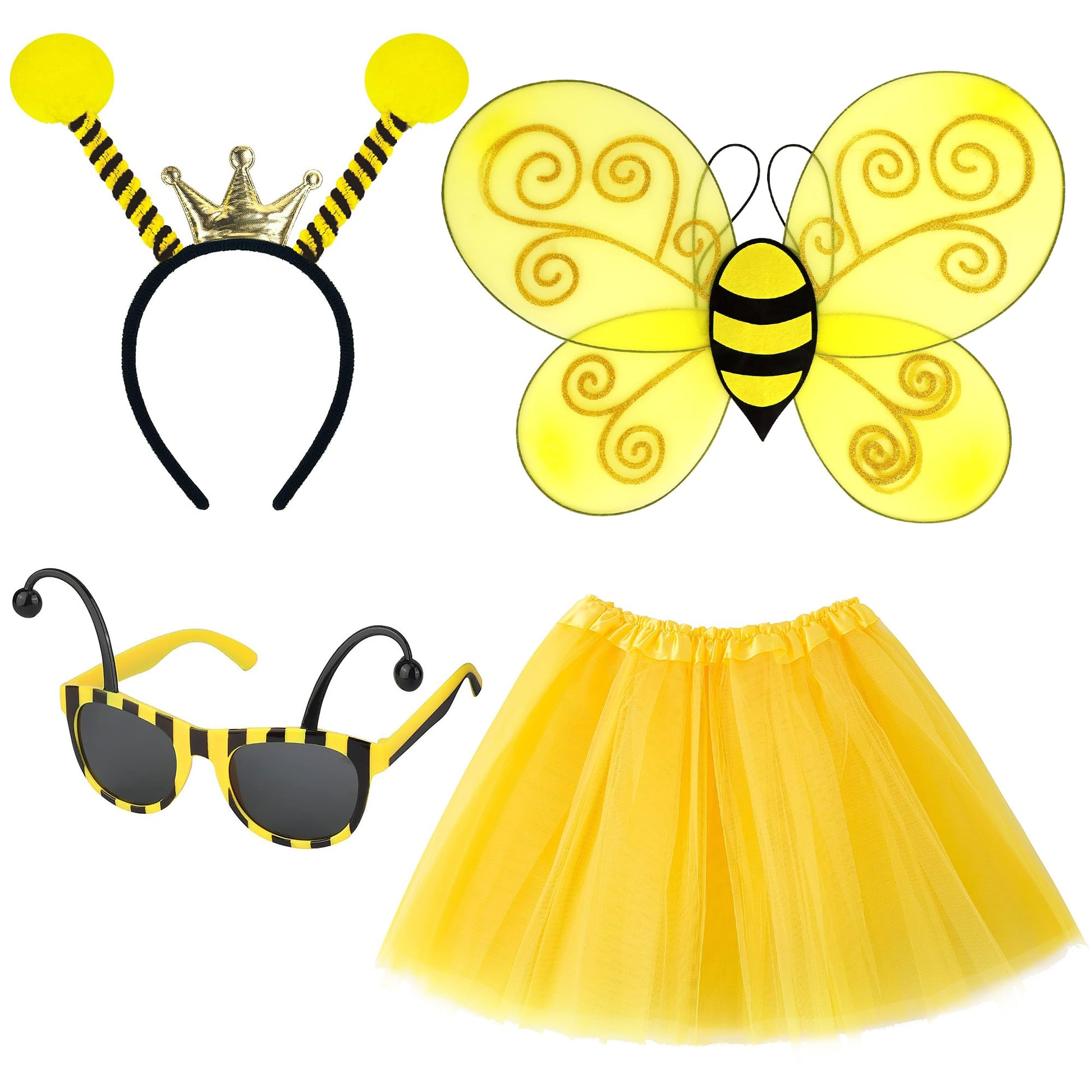 Bee Costume - Bumble Bee Costume with Bees Wings Antenna Headband