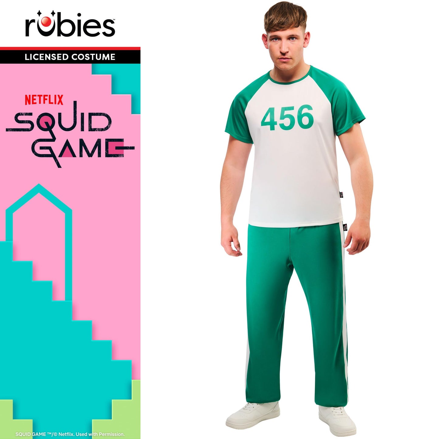 Rubies Official Squid Game Player 456 Deluxe Costume Adult Fancy Dress, Size Small