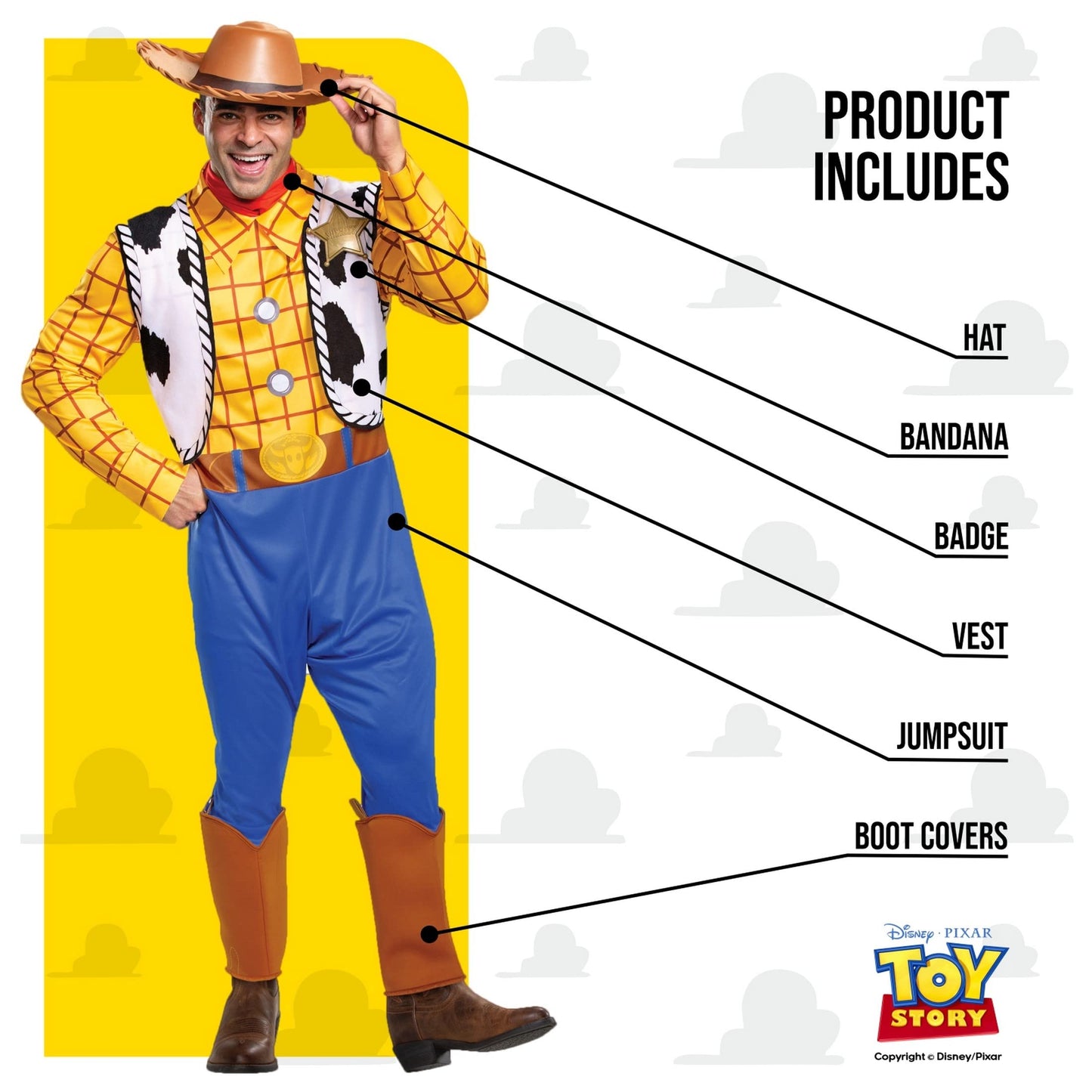 Disney Official Classic Toy Story Woody Costume Adult - Cowboy
