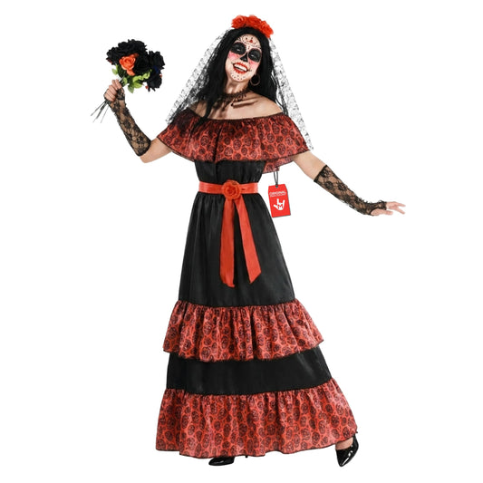 Morph Day Of The Dead Costumes For Women, Dia De Los Muertos Costume Women, Womens Halloween Costume Adult, X-Large