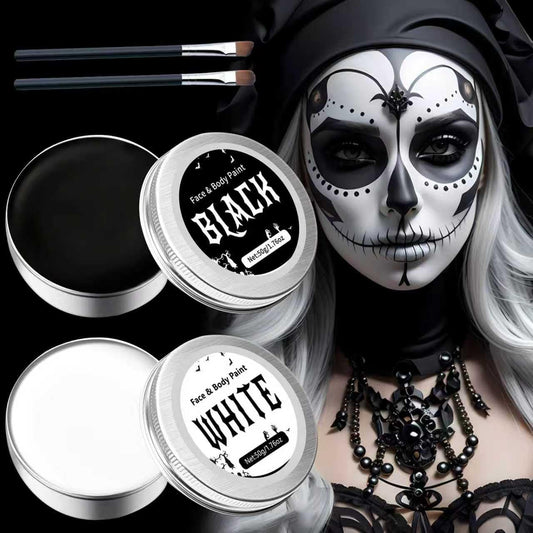 White Black Face Paint Makeup Halloween - Halloween Make Up Kit