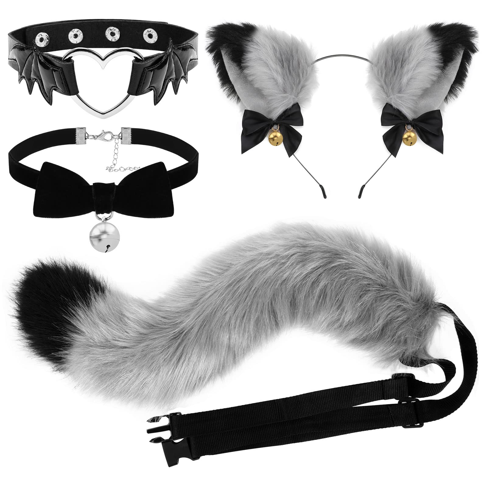 Cat Cosplay Costume Set Cat Ears and Animal Tail Kit - Faux Fur
