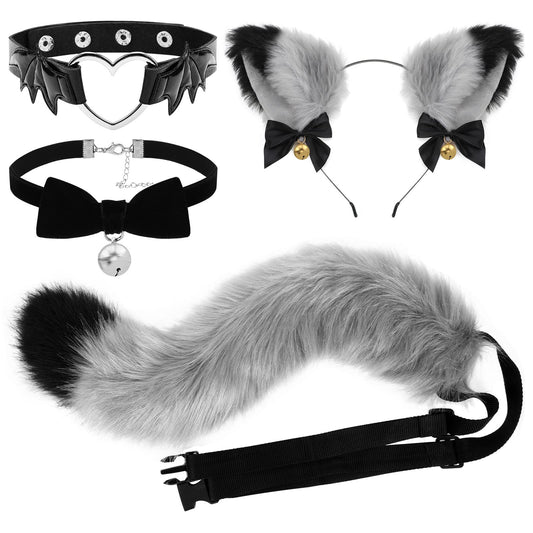 Cat Cosplay Costume Set Cat Ears and Animal Tail Kit - Faux Fur