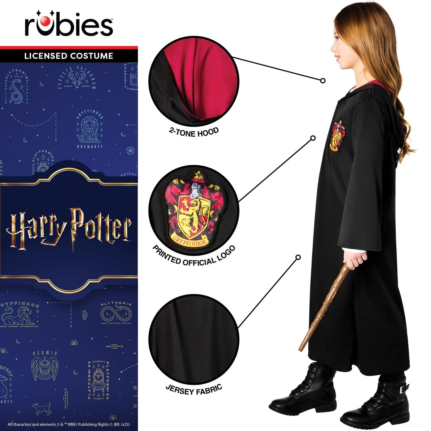 Rubies Official Warner Brothers Harry Potter Hermione Robe Set Childrens Costume, Kids Fancy Dress, Size 7-8 Years Halloween