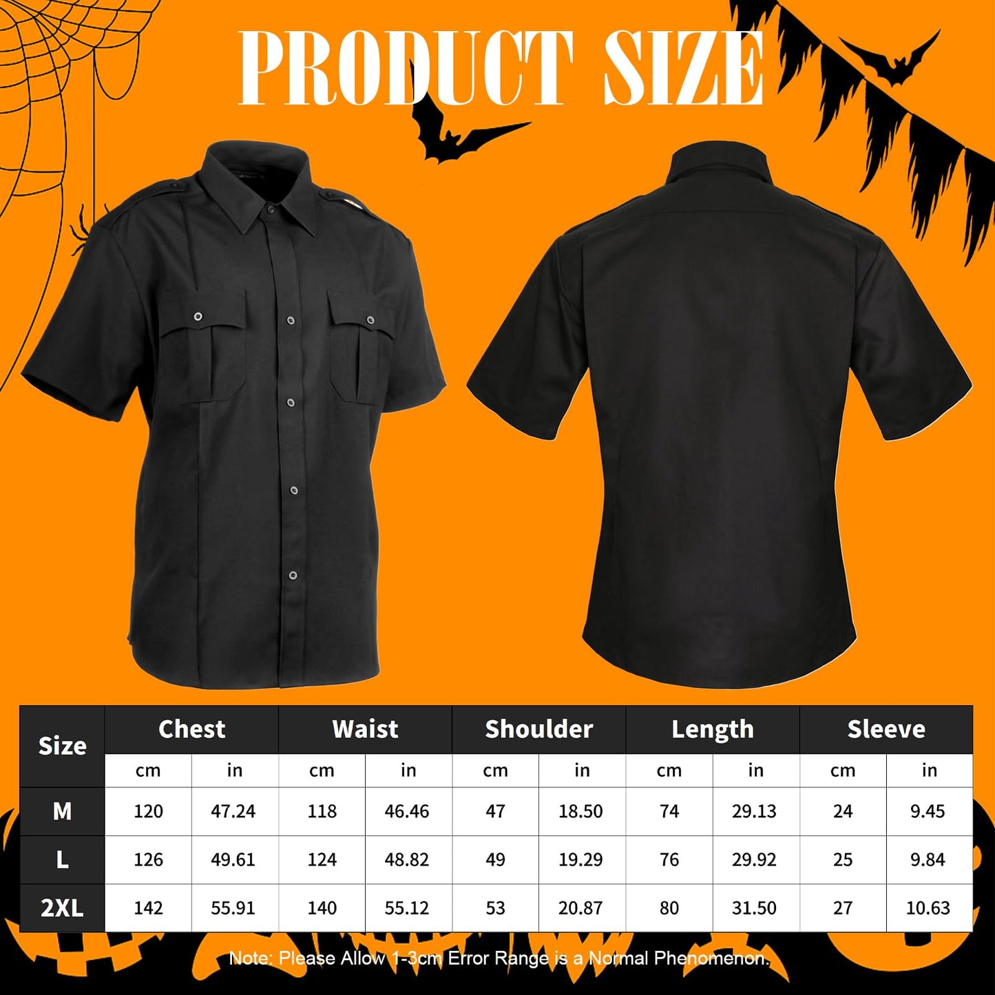Adult Police Officer Costume Set - Halloween Police Shirt