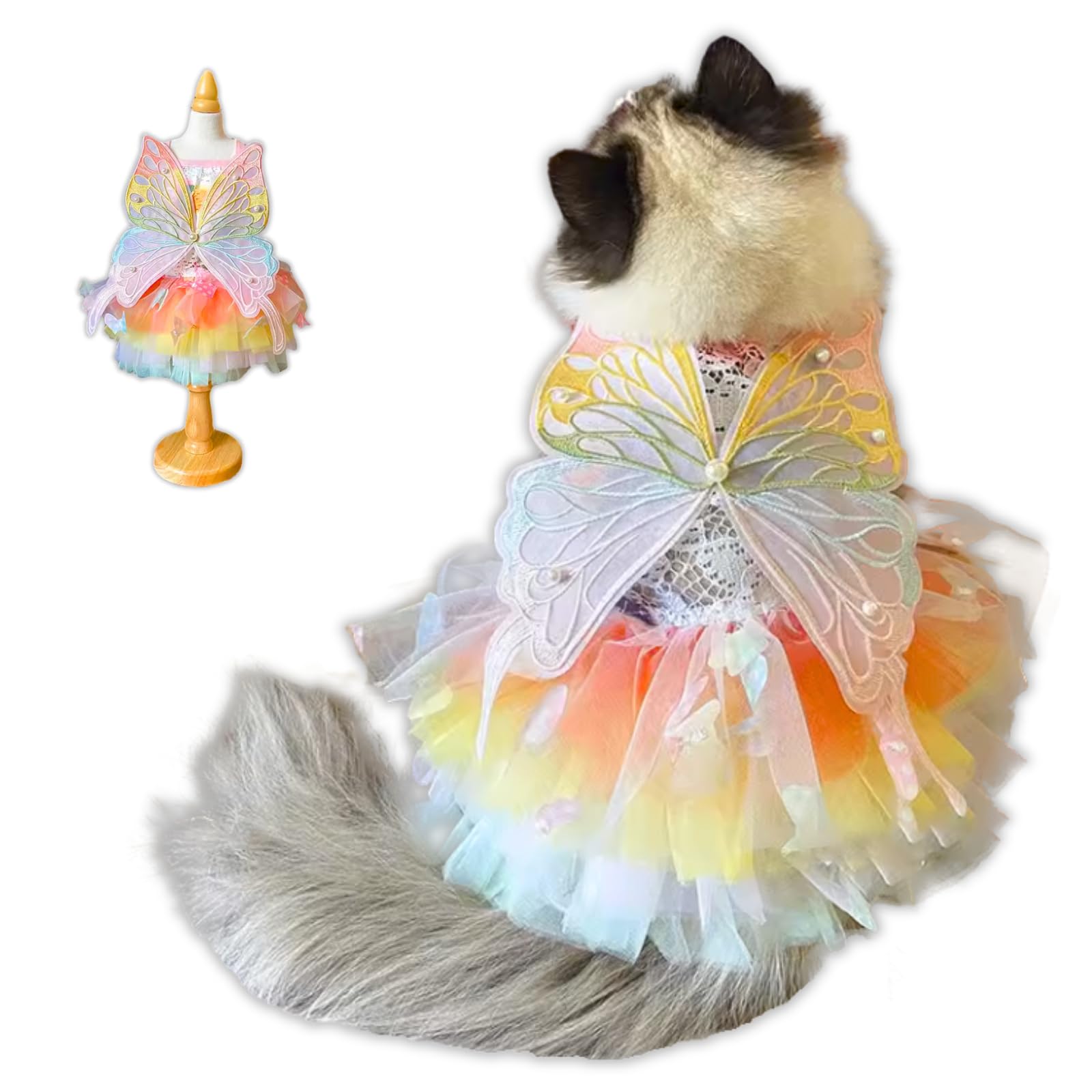 Cat Pretty Fairy Costume Clothing - Pet Cute Dress Outfit