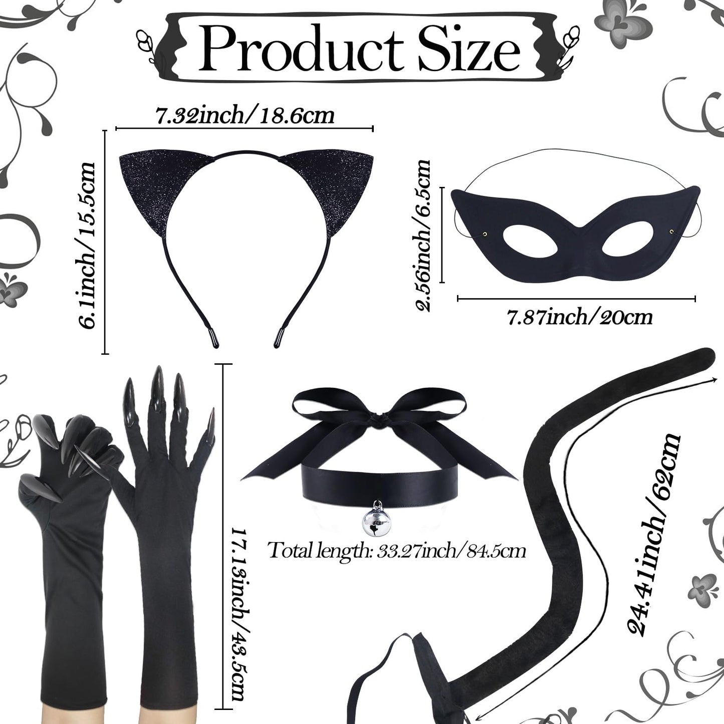 Catwoman Costume Accessories - Black Cat Cosplay Set with Cat Ear (image 5)