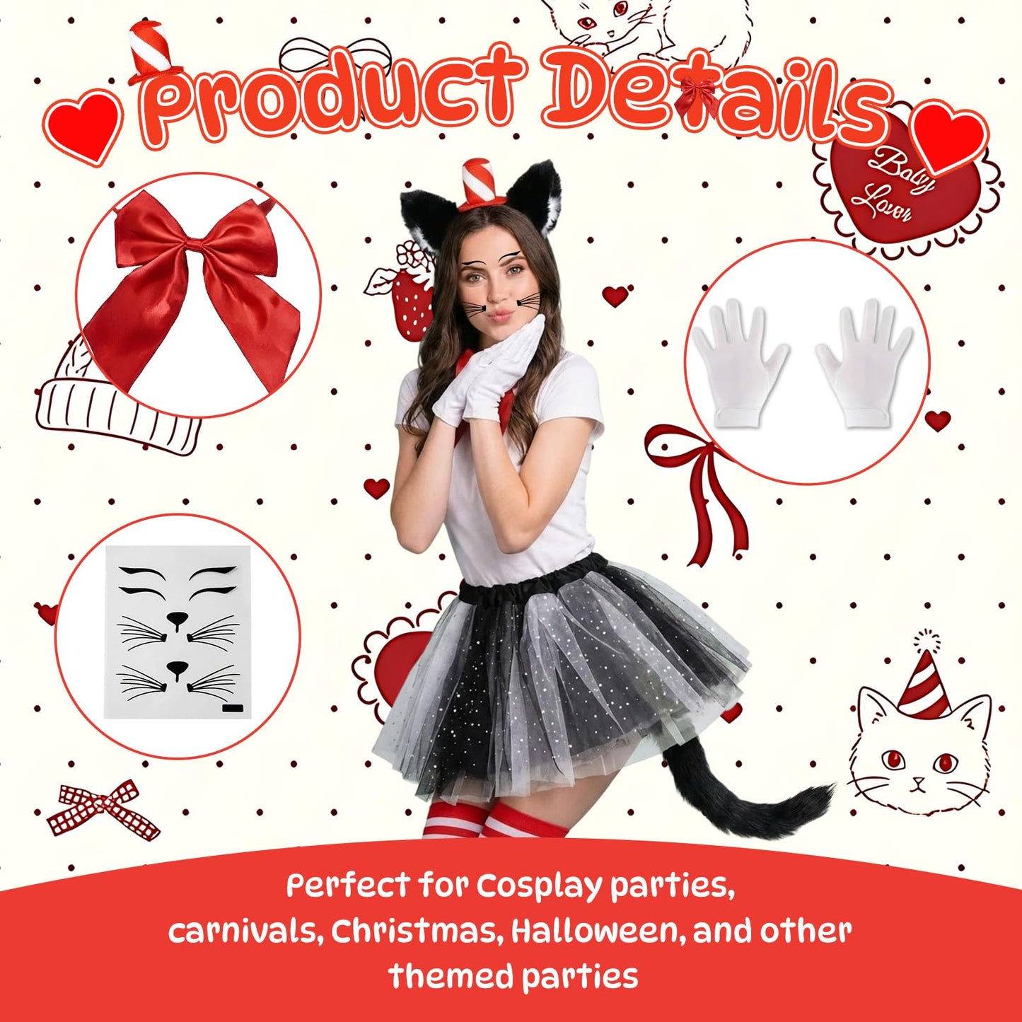 Adult Carnival Crazy Cat Fancy Dress Costume - Cat Animal Costume (image 3)