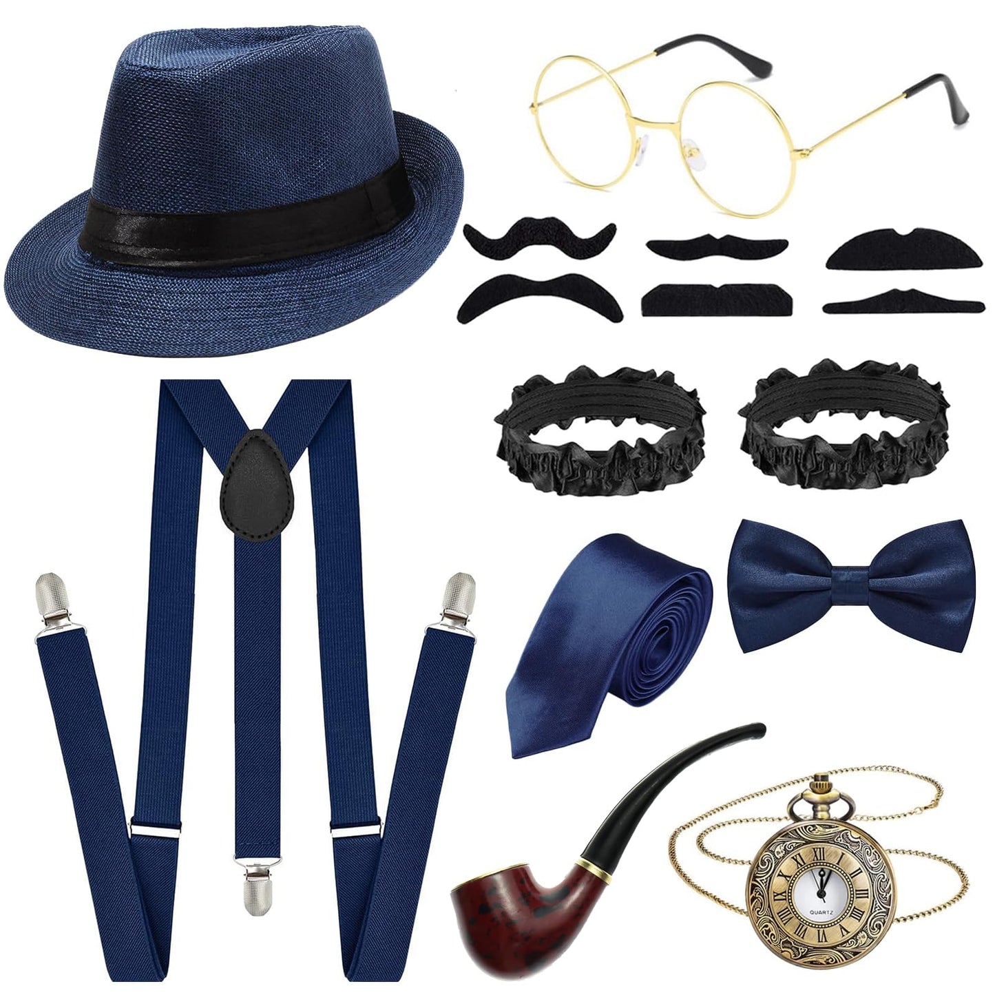 1920s Accessories for Men - Gentleman Fancy Dress Set with Hat