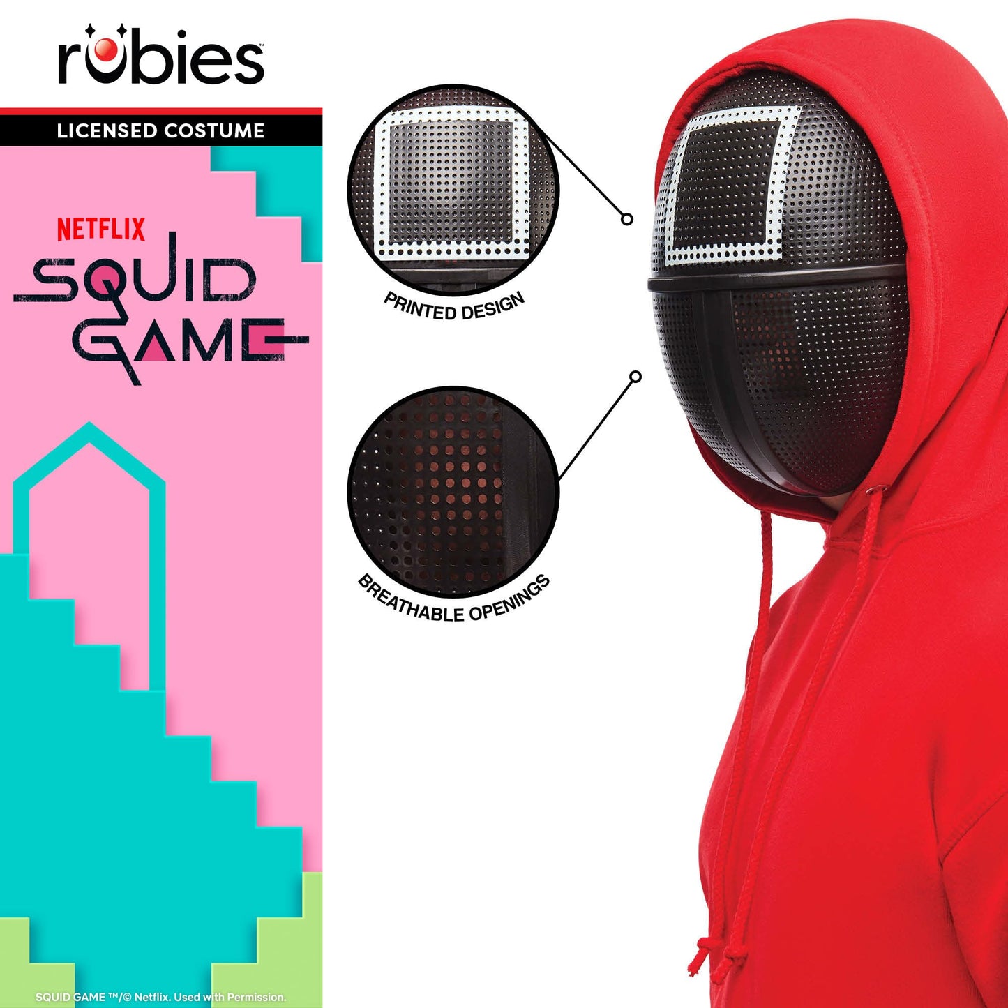 Rubies Official Squid Game 3x Guard Mask Set, Adult Fancy Dress