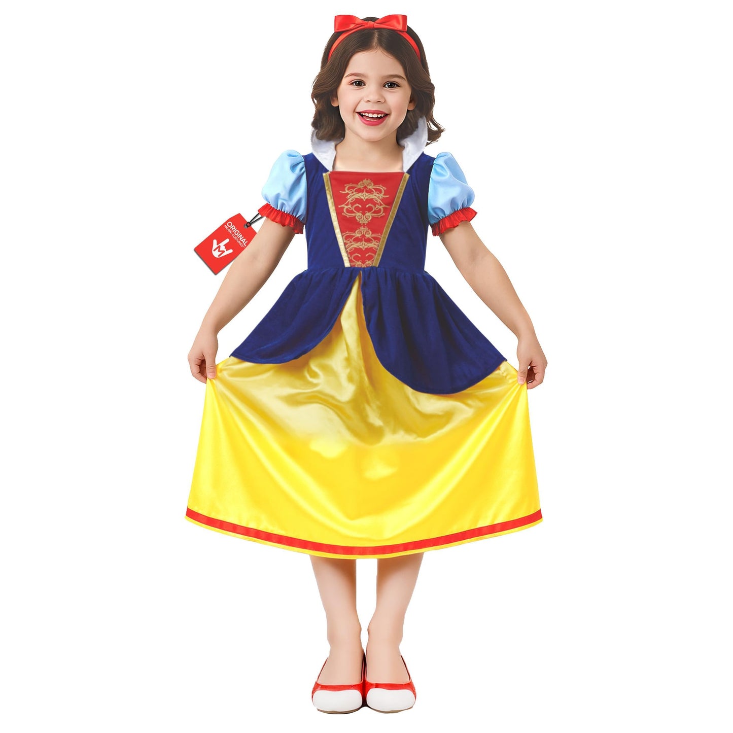 Fun Shack World Book Day Costumes for Girls, Snow Princess Dress, Fairytale Costume for Girls, Girls Princess Costume, Medium