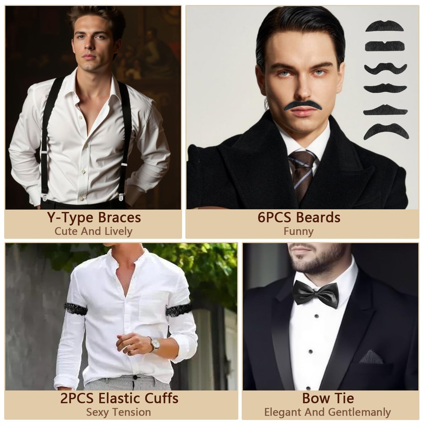 Men's 1920s Accessories - Great Gatsby Costume Men - Cosplay Retro