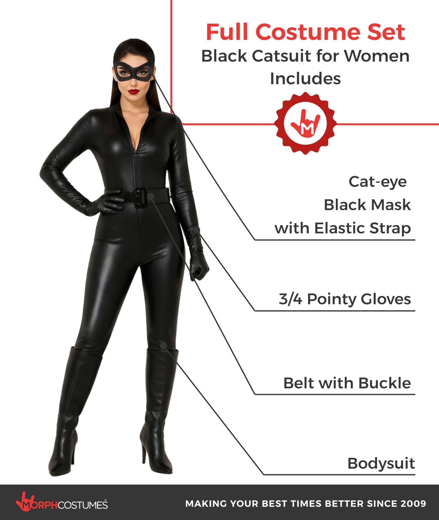 Black Cat Costume Adult - Black Catsuit for Women - Cat Costumes (image 2)
