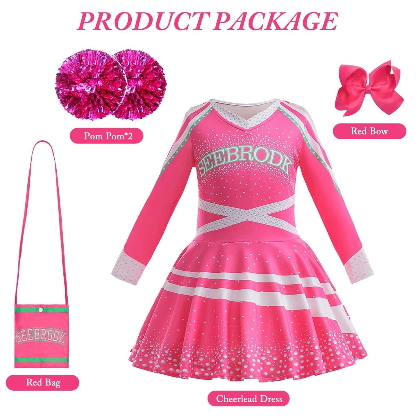 keaiyouhuo Cheerleader Costume for Kids Cheerleading Outfits Girls Movie Halloween Party Fancy Dress Up Uniform Outfit