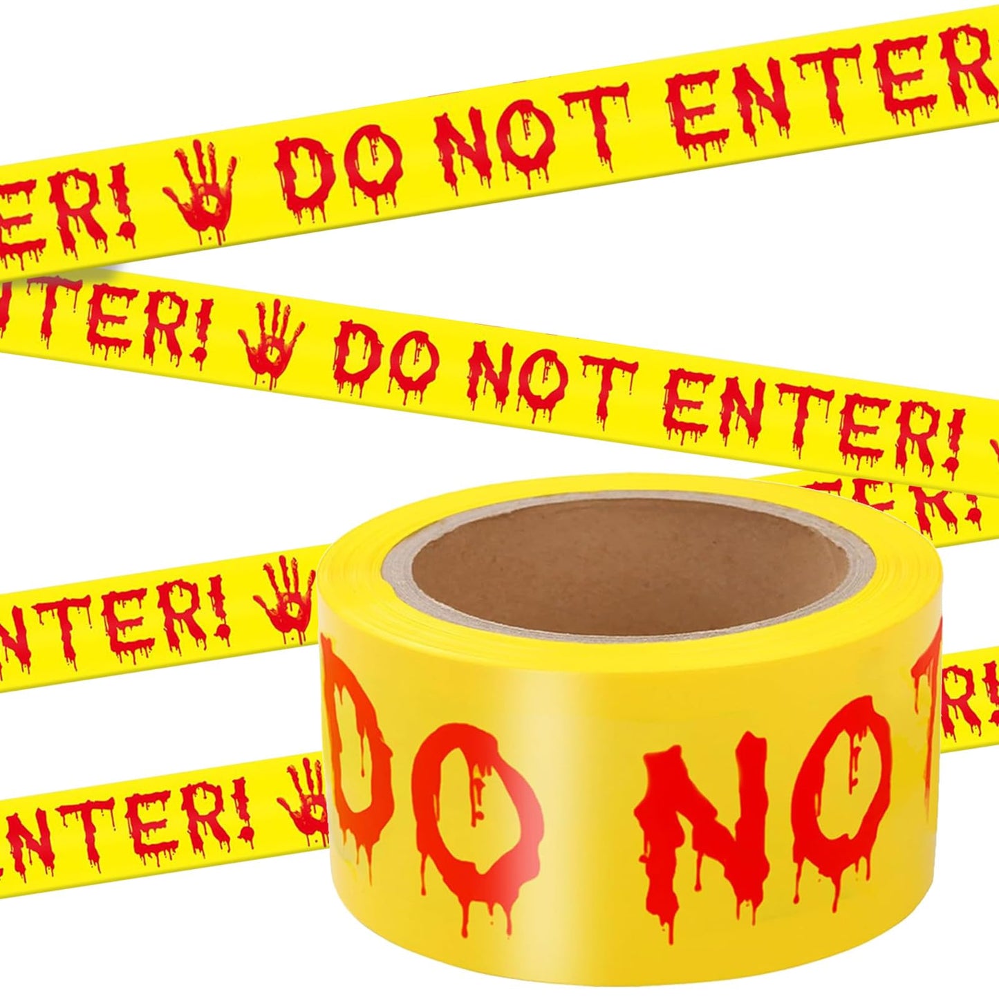 Halloween Decorations Outdoor - Caution Tape, Spooky Warning Sign for Suitable for Gardens, Parties, Schools, Offices, Homes,Window Decoration