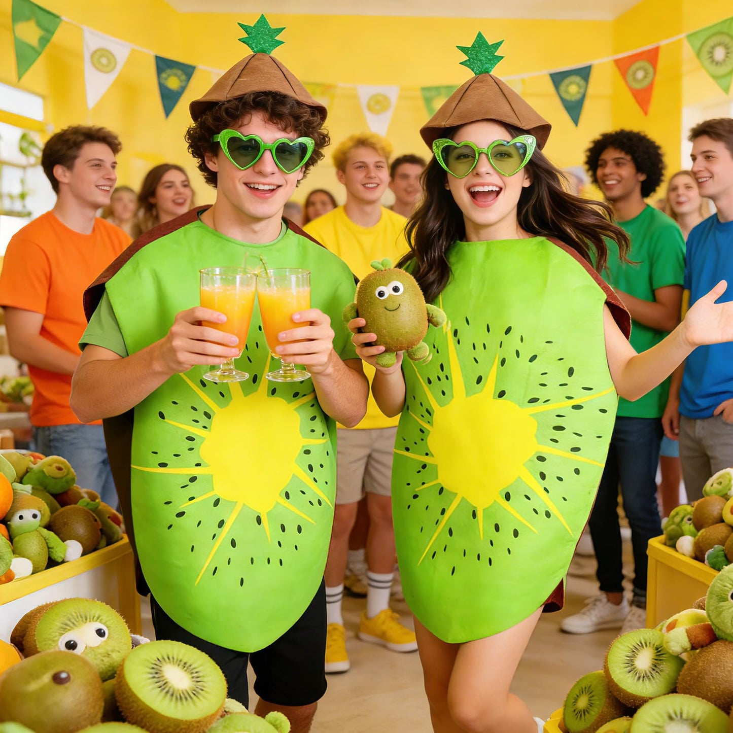 Kiwi Fruit Costume for Adults - Funny Fruit Fancy Dress Kit (image 6)