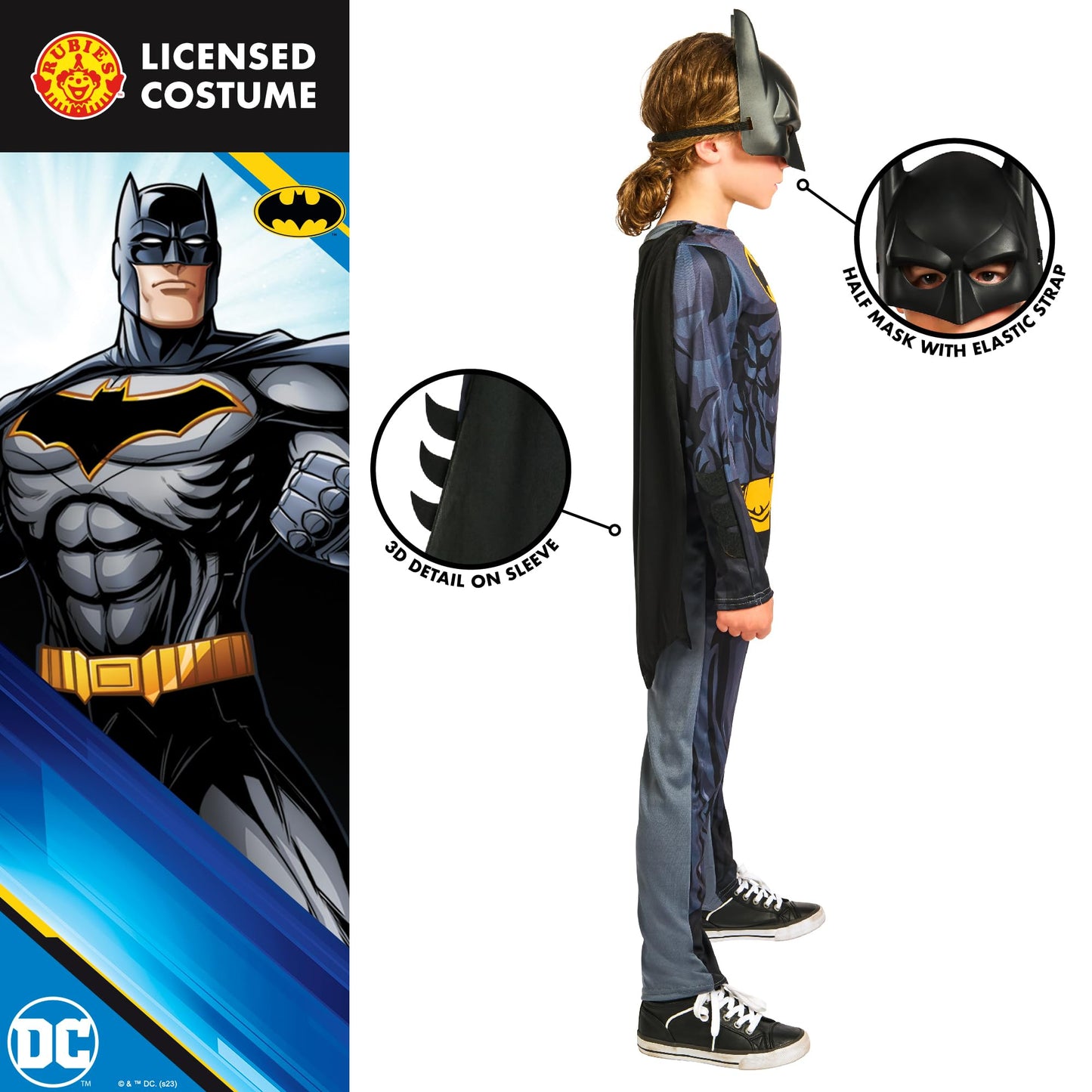 Rubies 3014993-4000 Batman Childs Costume-Age 3-4 Years, Boys, Multicolour Halloween