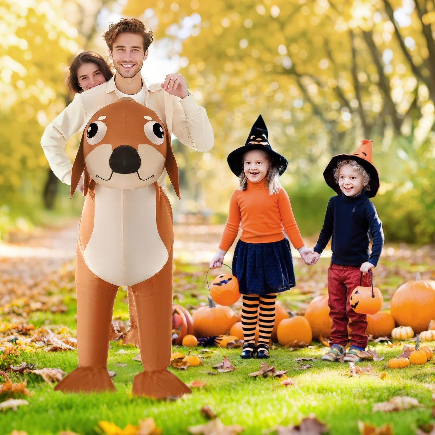 Inflatable Costume Dachshund Double Dog Costume for Adult