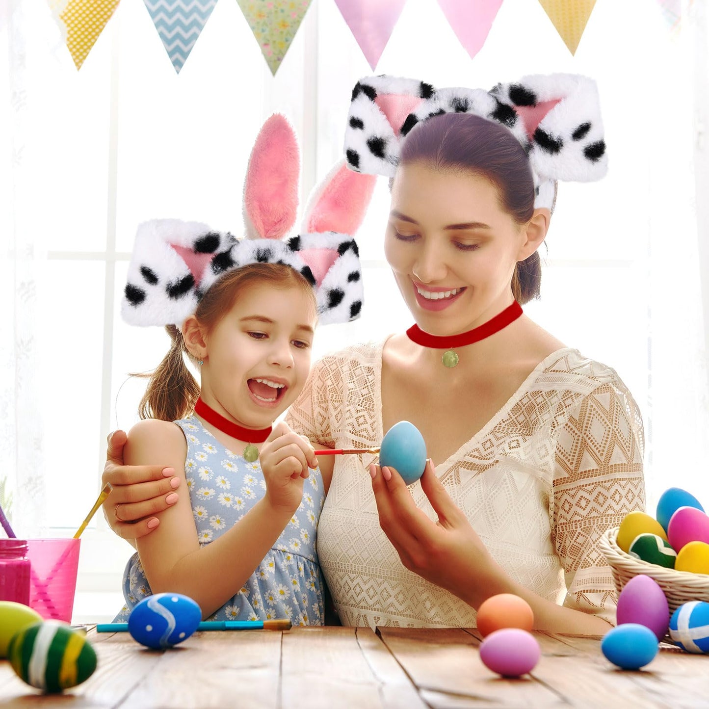 Dog Costume Set - Dalmatian Costume with Dog Ears Headband and Tail