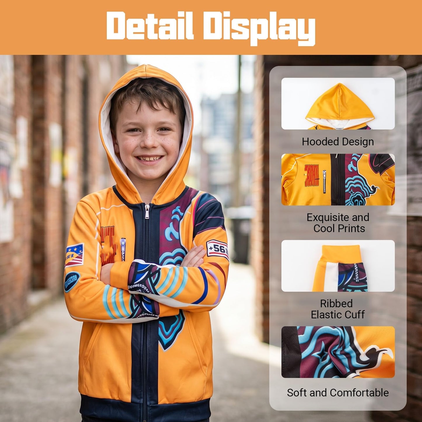 Hoodie Kids Kpop Costume- Girls Cosplay Jacket with Zippered Hood