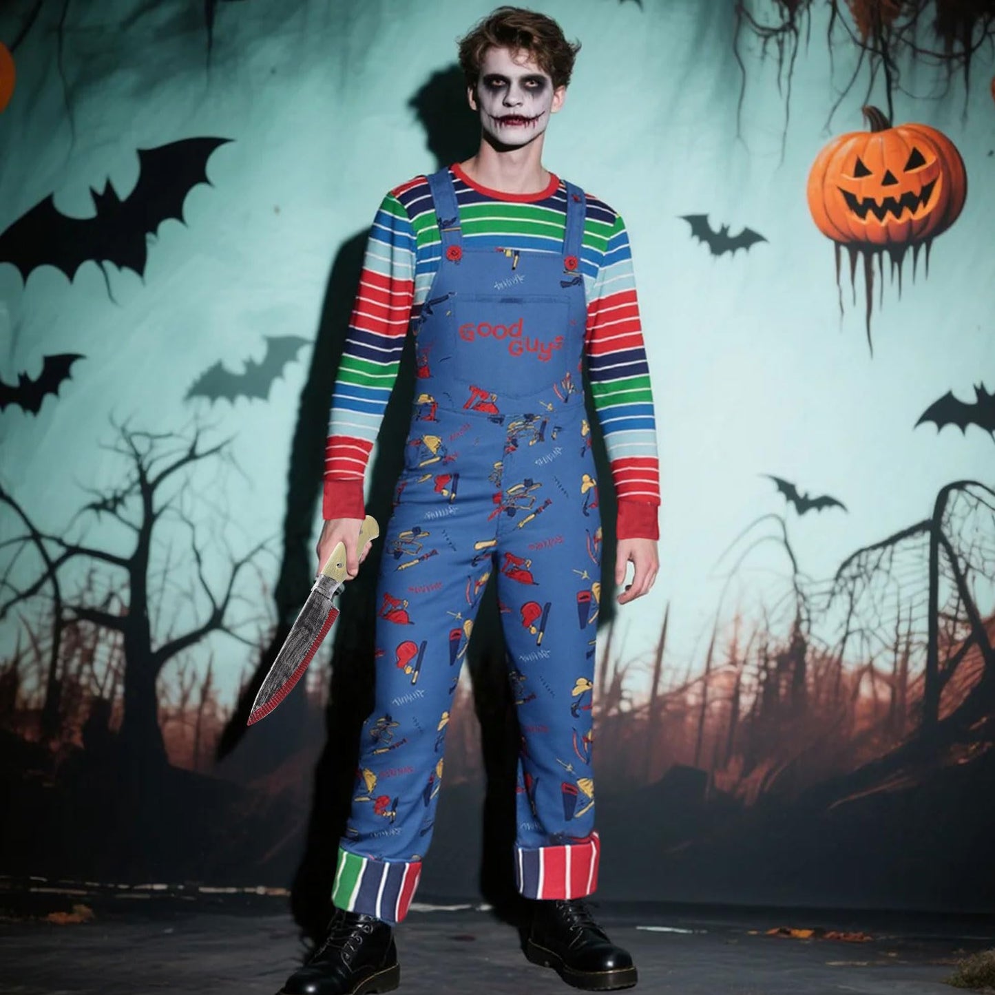 Maryparty Chucky Costume Adults Chucky Fancy Dress for Halloween Party (Style-2, XXL)