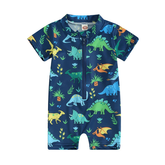 HAGOT Baby Boy Swimsuit, Infant Baby Swimming Costume, One Piece Zipper Swimwear Toddler, Beach Bathing Suits