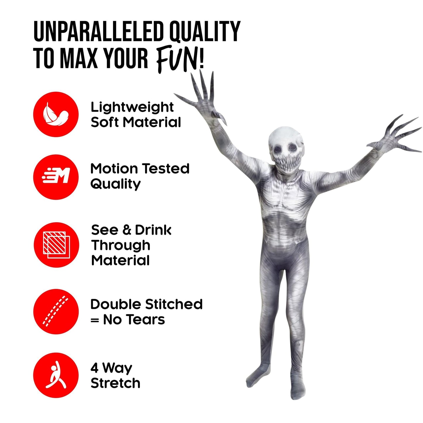 Morphsuits The Rake Kids Halloween Costume, Scary Boys, Fun Dress-Up Outfit for Halloween Parties, Medium