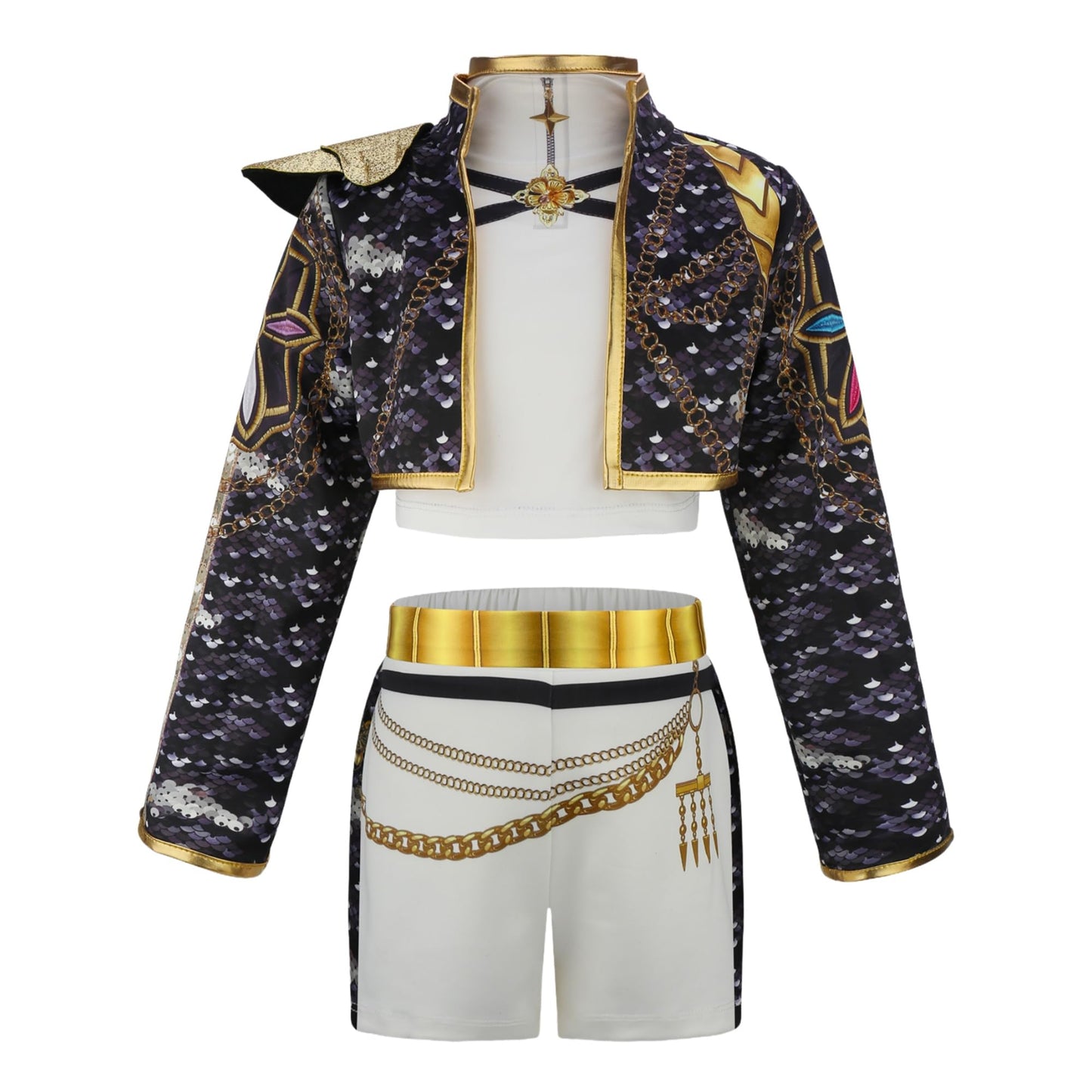 Printing Rumi Costume Kids Fancy Outfit Include Jacket T-shirt