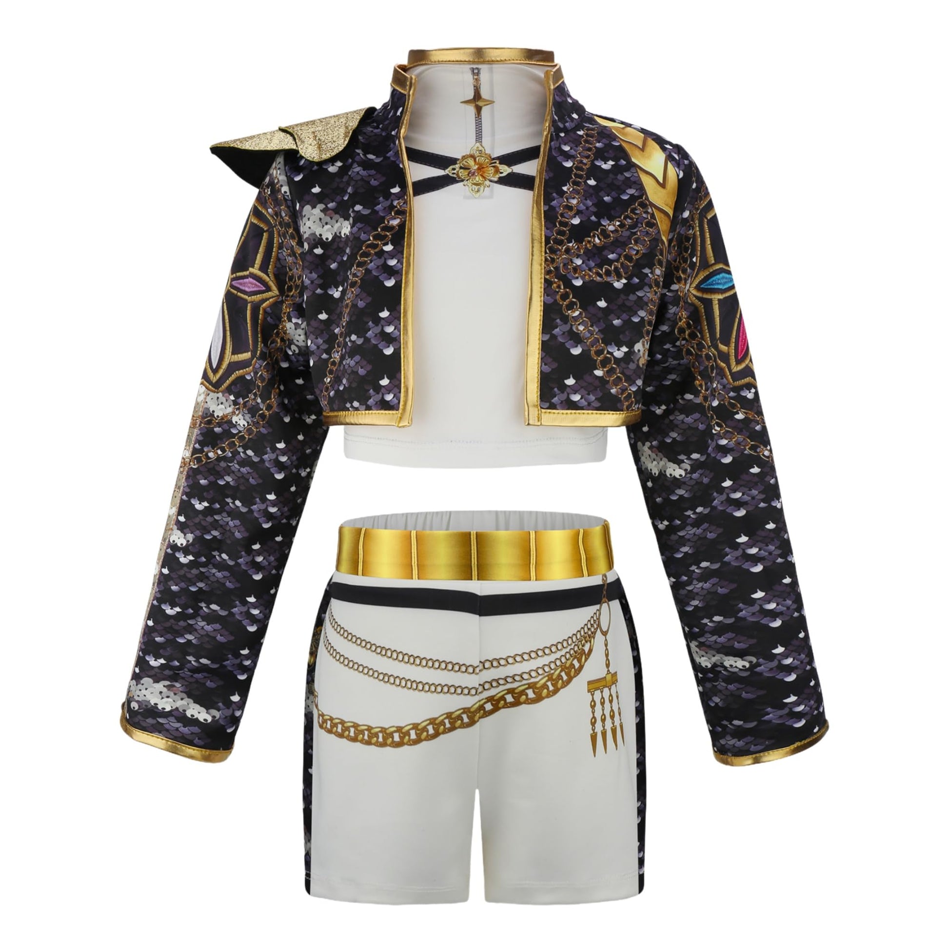 Printing Rumi Costume Kids Fancy Outfit Include Jacket T-shirt