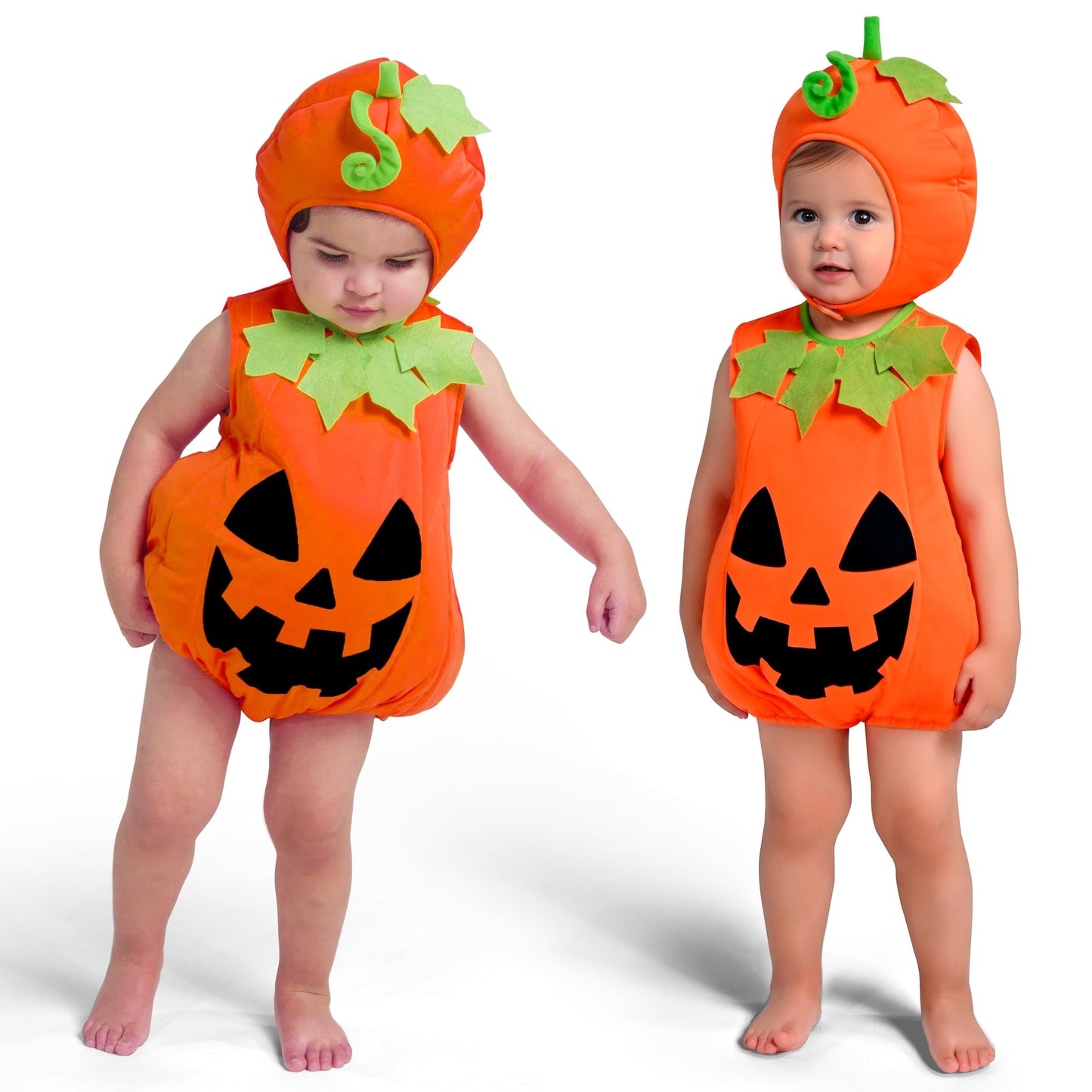Spooktacular Creations Baby Pumpkin Costume, Cute Pumpkin Outfit, Orange Sleeveless Halloween Costume for Dress Up Party (3T (3-4 yrs))