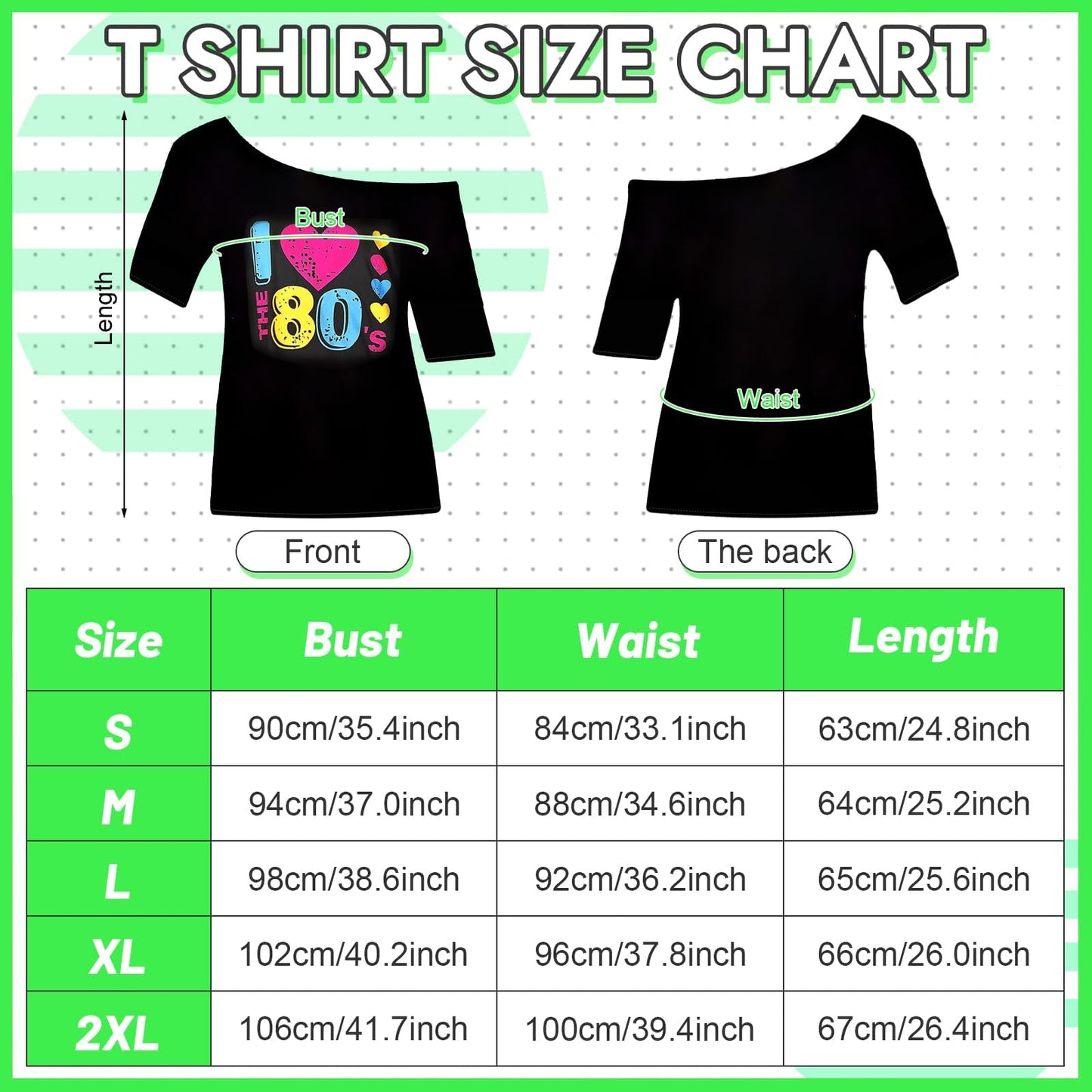 Glirop Ladies 80s Fancy Dress Costume, 1980s Costume Outfits Accessories Set with T-Shirt Tutu Skirt Bag Gloves Headband Earrings Necklace Bracelets for Women Girls Retro Theme Hen Party