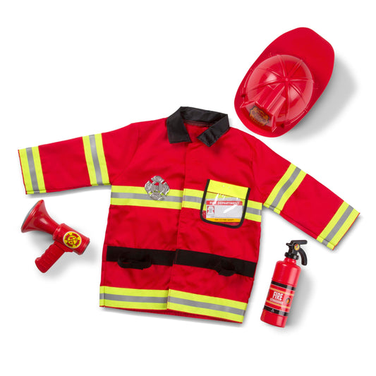 Fireman costume role play set with jacket and helmet